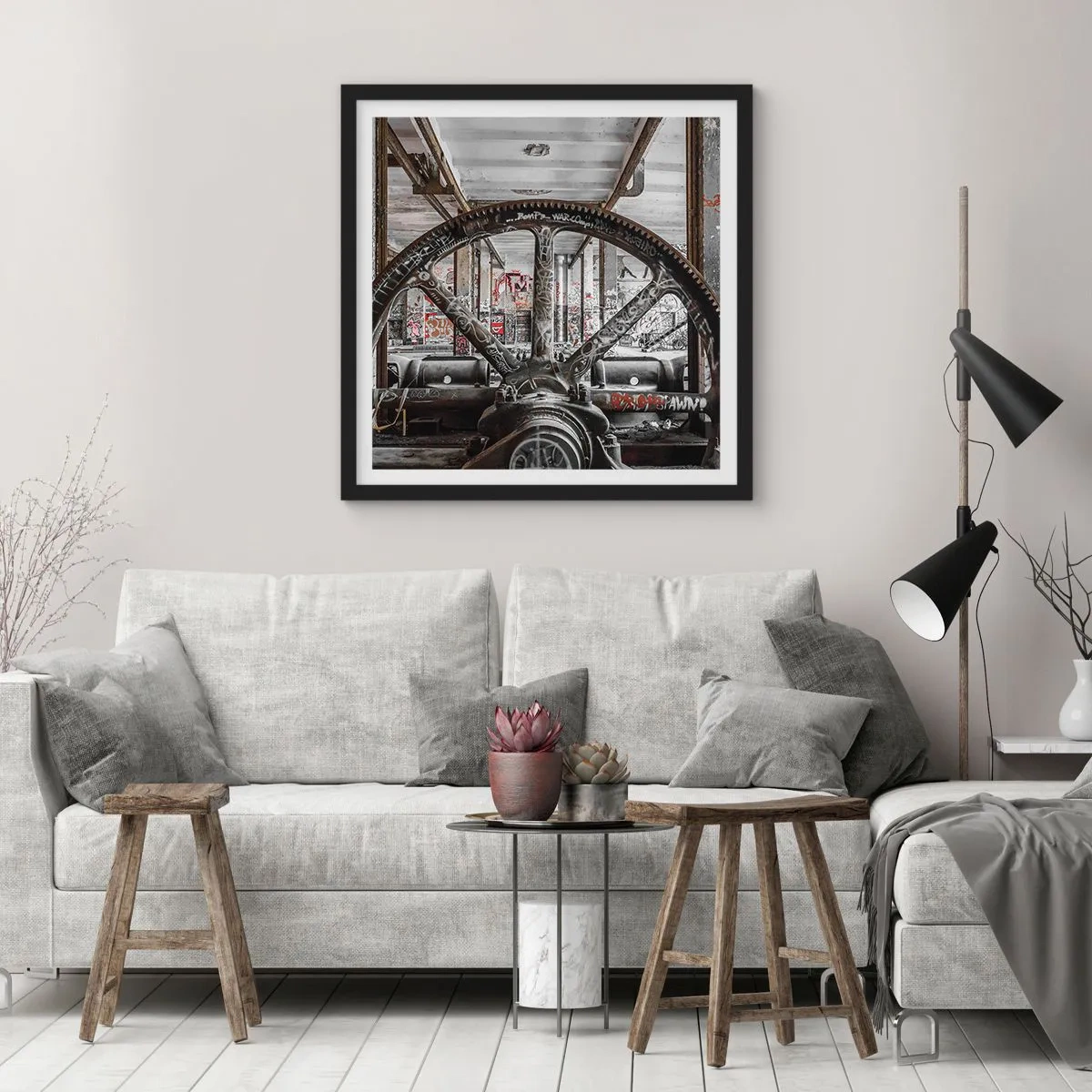 Affisch i svart ram - Fabrikens hemliga liv - 30x30 cm