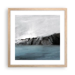 Affisch i ram av ljusek - Vatten - jord: en krock mellan elementen - 40x40 cm