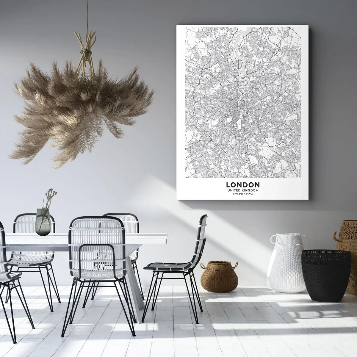 Canvastavla - Bild på duk - Karta över London-labyrinten - 50x70 cm