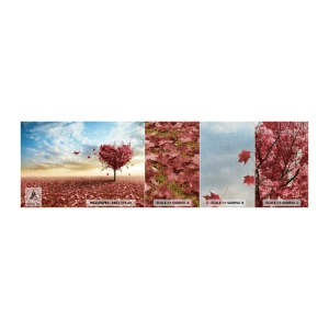 Provbit av fototapet Premium Canvas - Älska hösten, du också - Landskap, Grafik, Träd - 100x30 cm