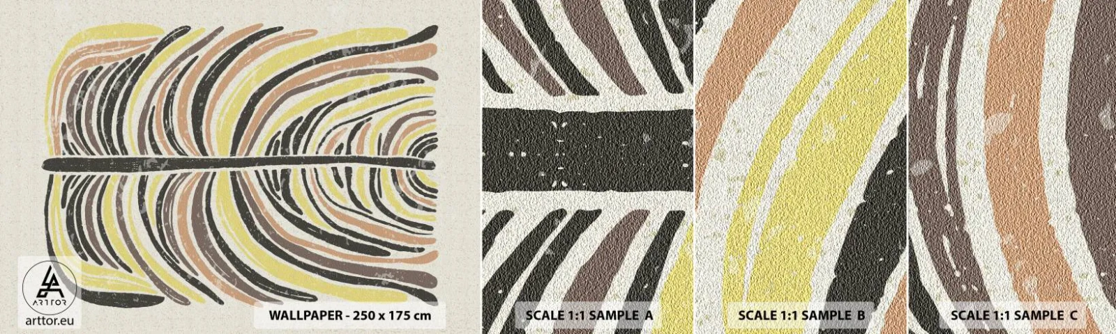 Fototapet Prov Standard Eco - Pulserande abstraktion - Boho, Minimalism, Pastell - 100x30 cm