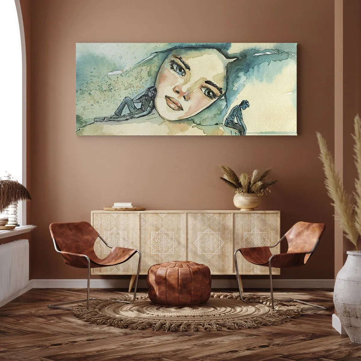 Canvastavla - Bild på duk - Am I blue? - 140x50 cm