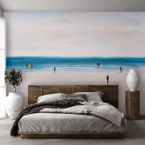 Självhäftande Fototapet Deluxe Sticker - Ett naturligt behov - Strand, människor, Minimalism - 400x280 cm