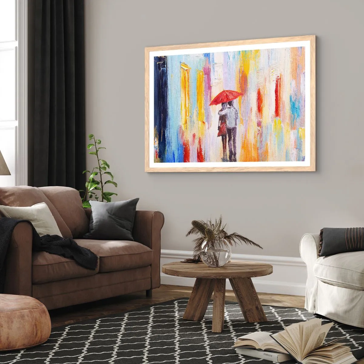 Affisch i ram av ljusek - Må det fortsätta regna - 100x70 cm