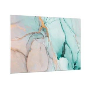 Glastavla - Bild på glas - Formernas och färgernas dans - 100x70 cm