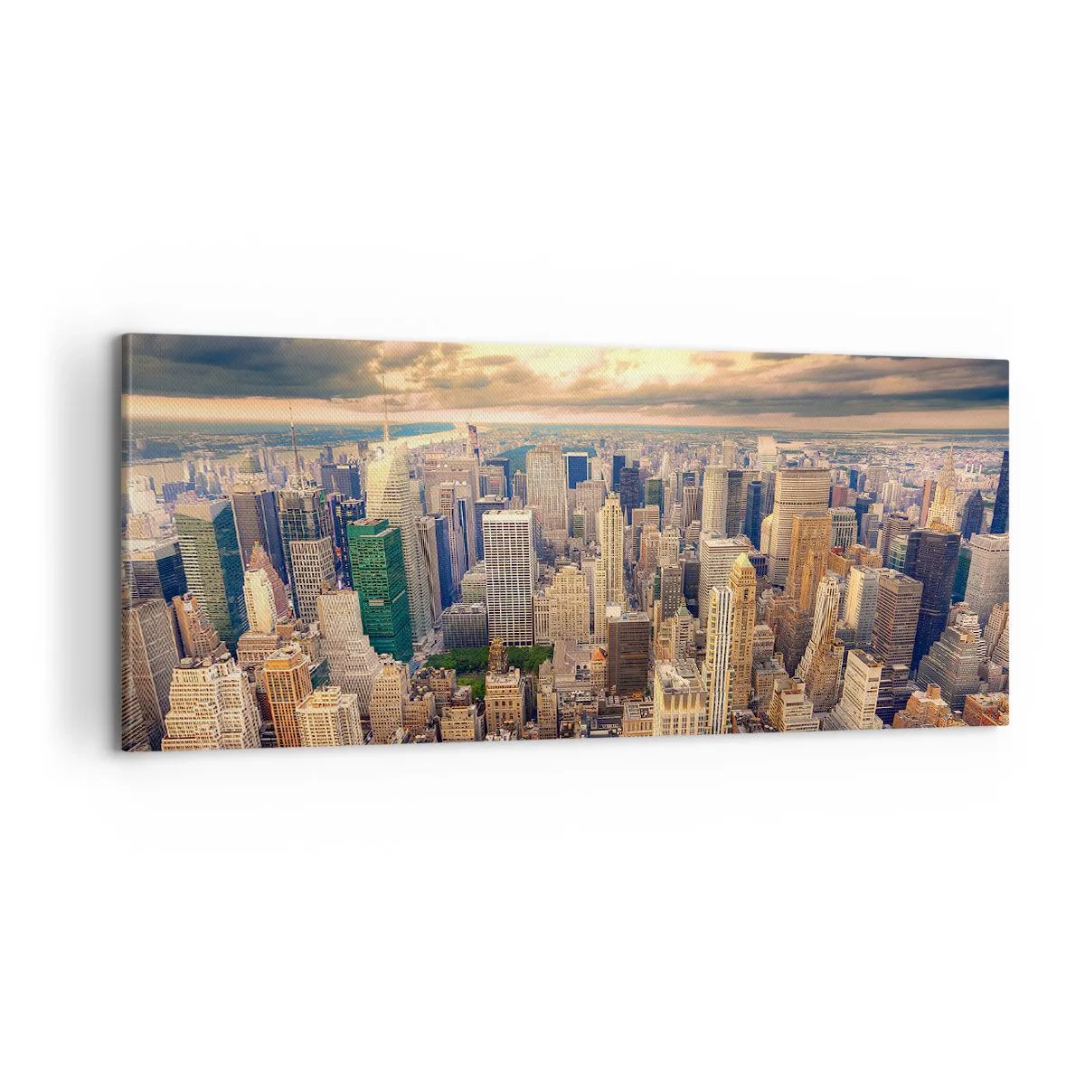 Canvastavla - Bild på duk - Förgylld metropolis - 100x40 cm