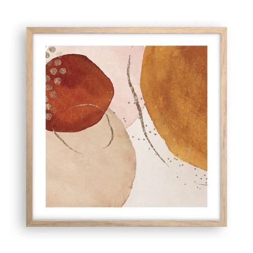 Affisch i ram av ljusek - Rundhet och rörelse - 50x50 cm