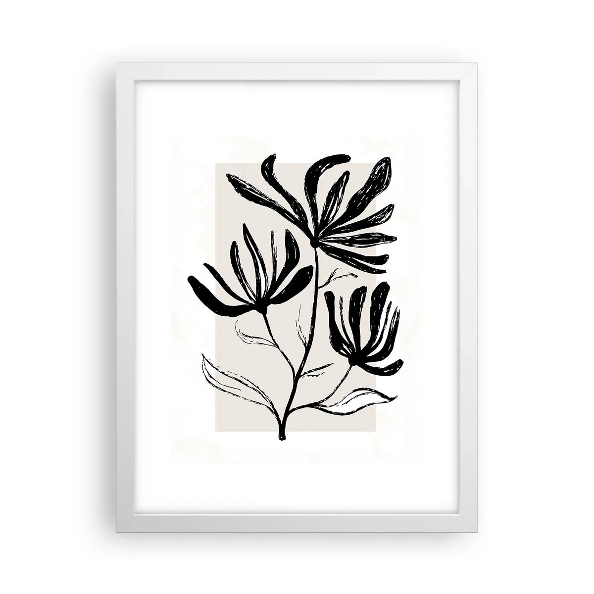 Affisch i vit ram - Skiss för ett herbarium - 30x40 cm