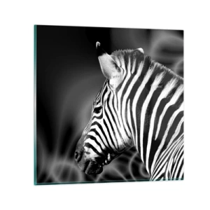 Glastavla - Bild på glas - Vit är vit och svart är svart - 50x50 cm