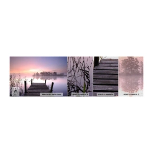 Provbit av fototapet Premium Sand - Ur liljedimman... - Landskap, Soluppgång, Sjö - 100x30 cm