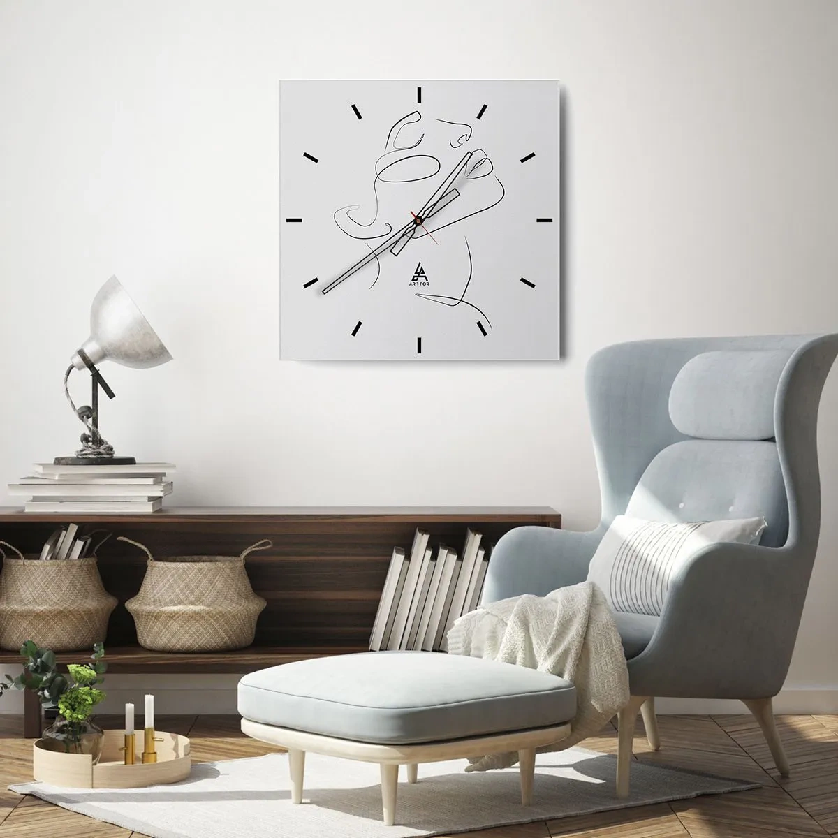 Väggklocka - Klocka på glas - Drömmens meander - 40x40 cm