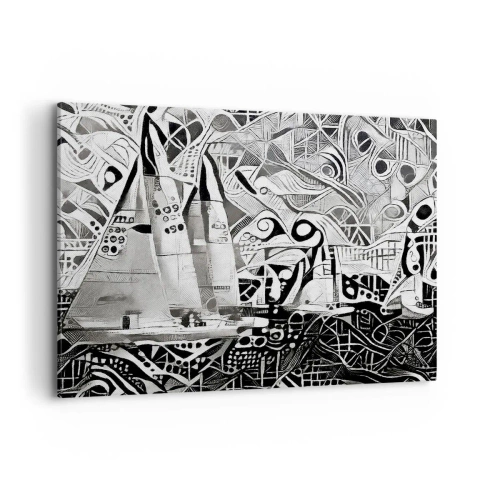 Canvastavla - Bild på duk - Mellan vågorna - 100x70 cm