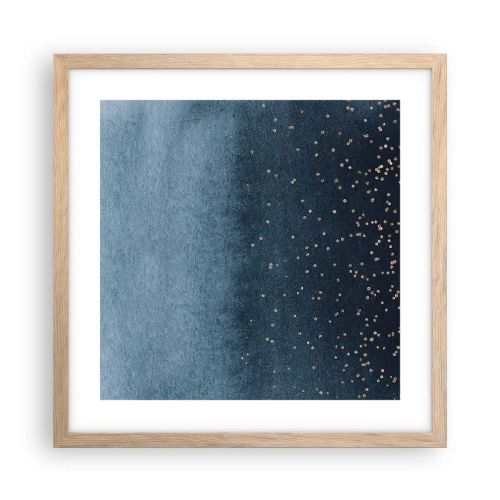 Affisch i ram av ljusek - Komposition – blåa faser - 40x40 cm