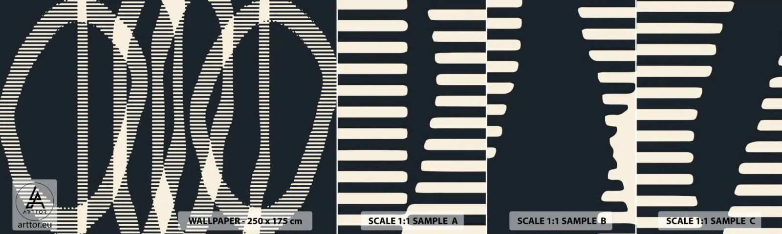 Provbit av självhäftande fototapet Deluxe Sticker - Försök att bryta mörkret - Abstraktion, Bit, Modernt mönster - 100x30 cm