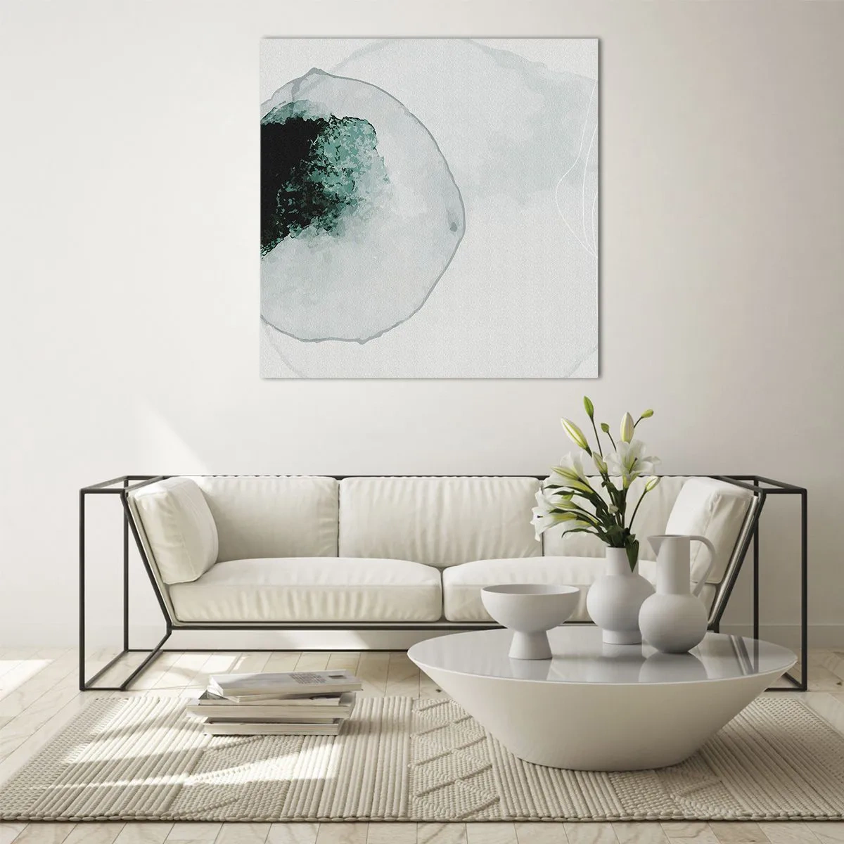 Glastavla - Bild på glas - I en droppe vatten - 40x40 cm