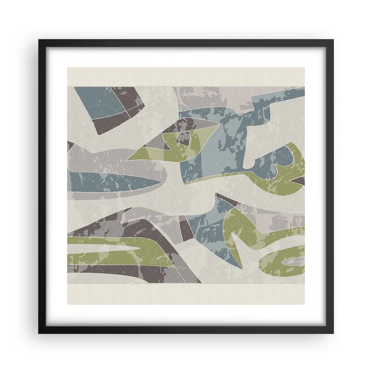 Affisch i svart ram - Komposition bakom glas - 50x50 cm