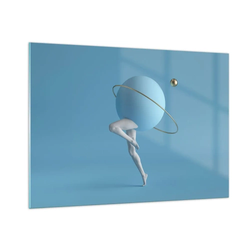 Glastavla - Bild på glas - Och planeterna blir galna - 100x70 cm
