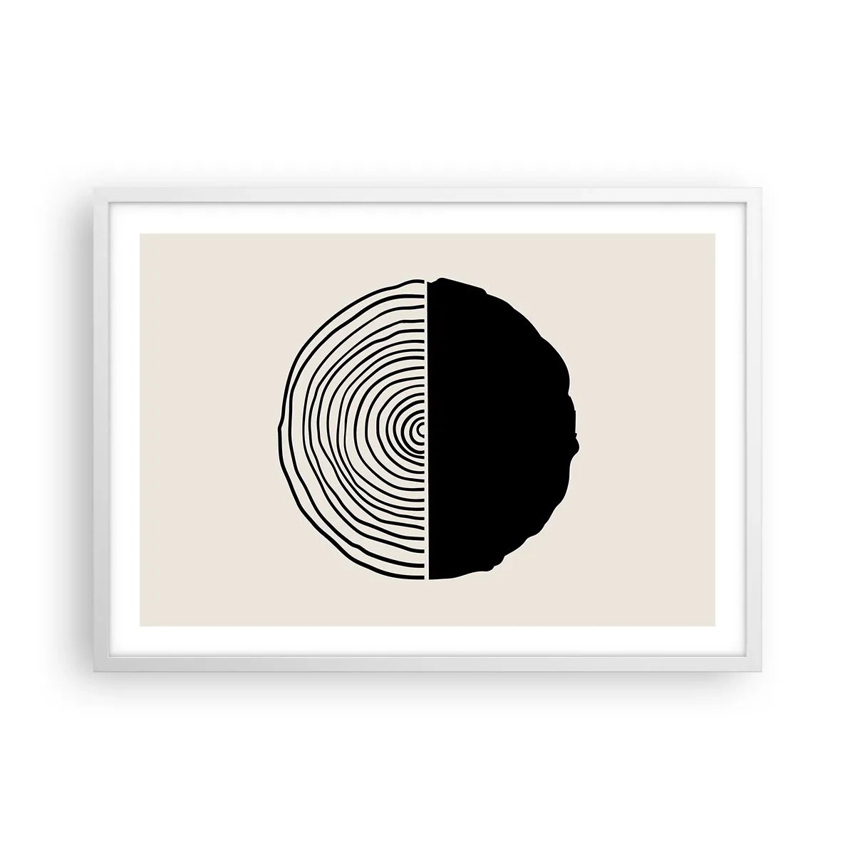 Affisch i vit ram - Hälften hälften - 70x50 cm