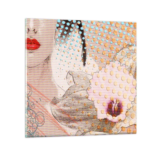 Glastavla - Bild på glas - Serieheroin - 40x40 cm