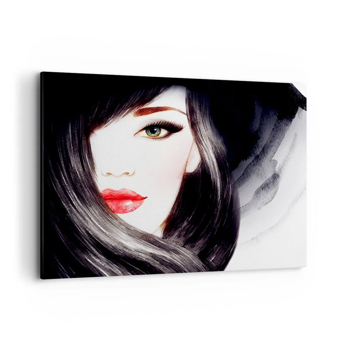 Canvastavla - Bild på duk - Safirfärgad blick - 120x80 cm