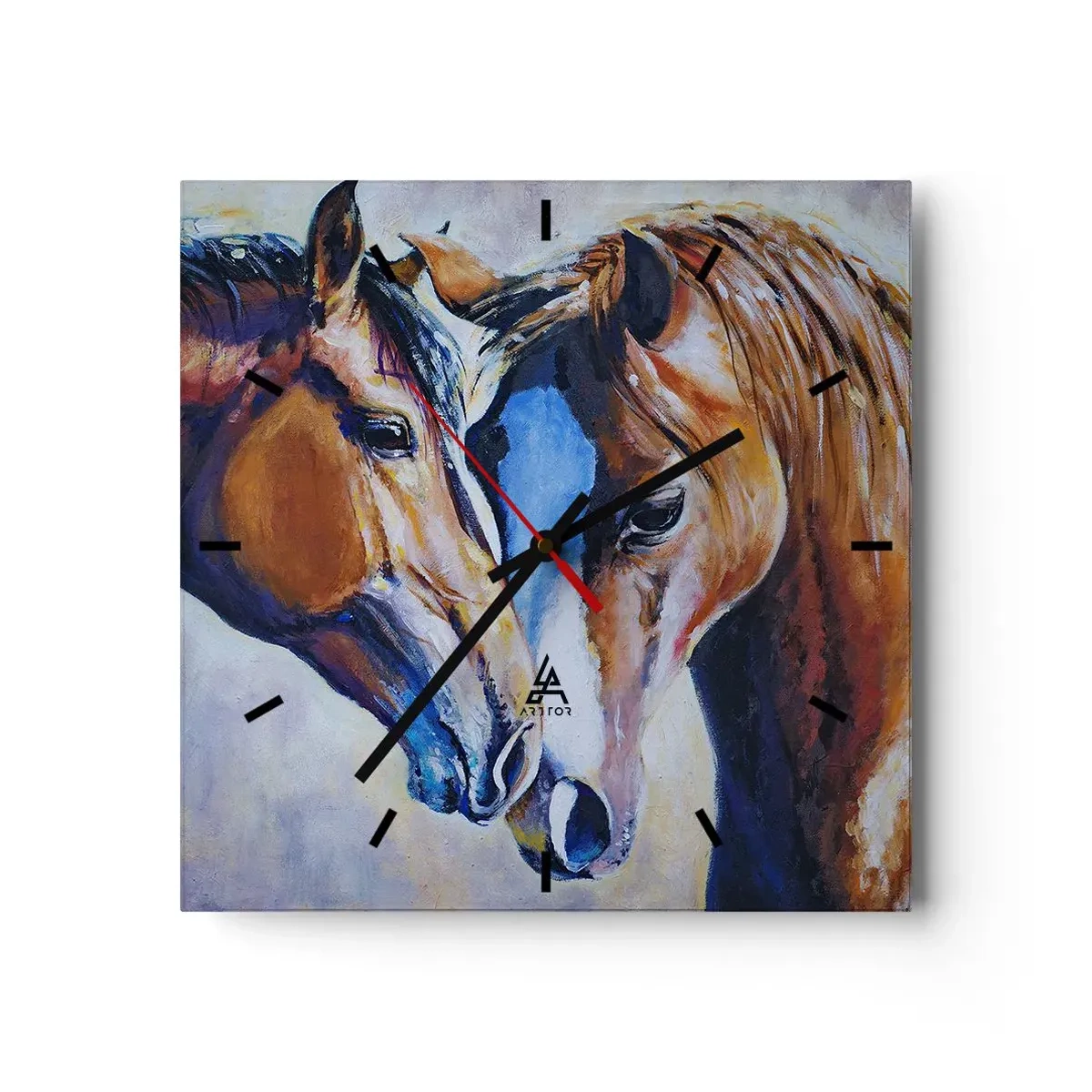 Väggklocka - Klocka på glas - Är det vänskap? eller är det kärlek? - 30x30 cm