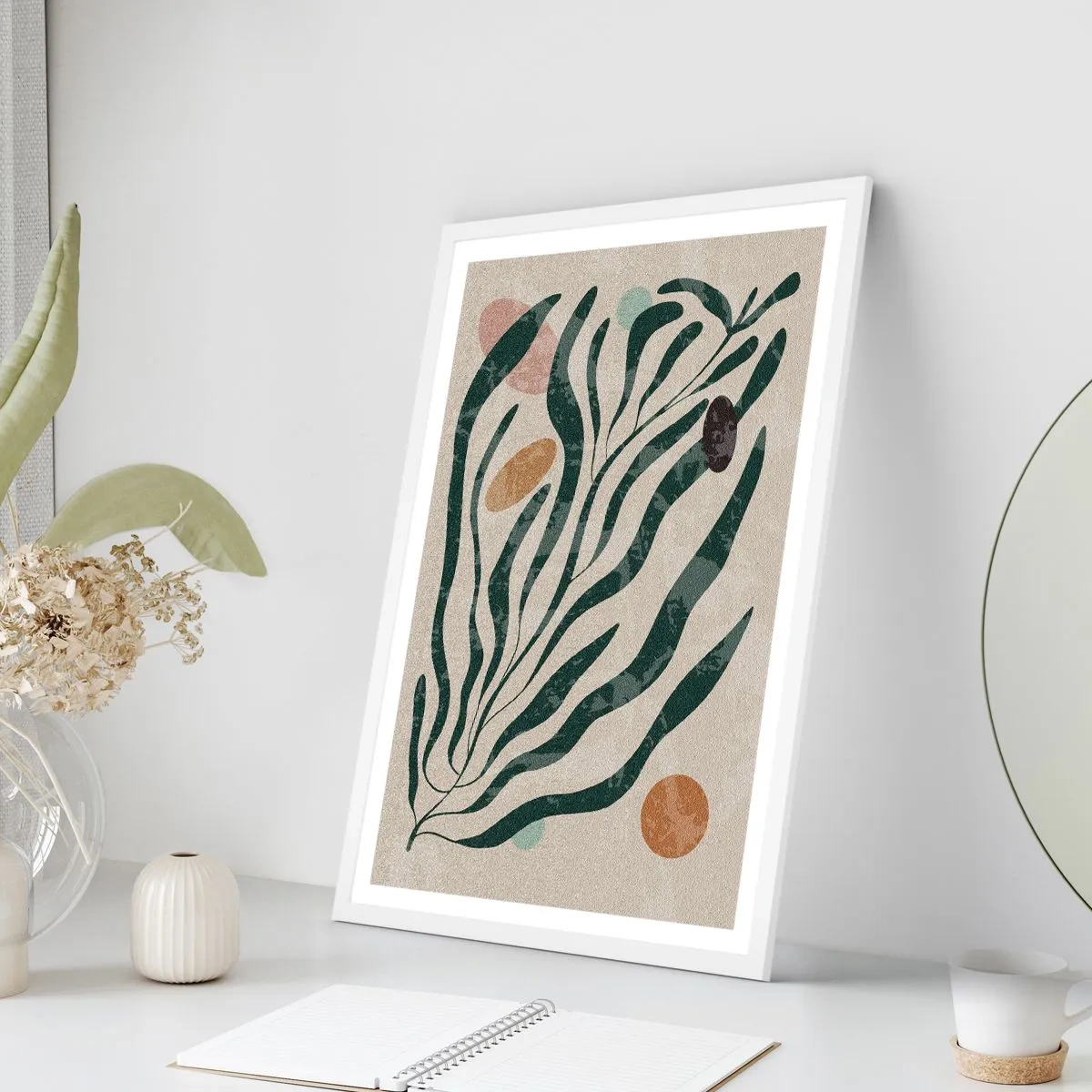 Affisch i vit ram - Bland de gröna - 70x100 cm