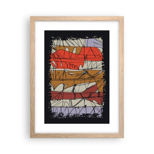 Affisch i ram av ljusek - Spontan komposition - 30x40 cm
