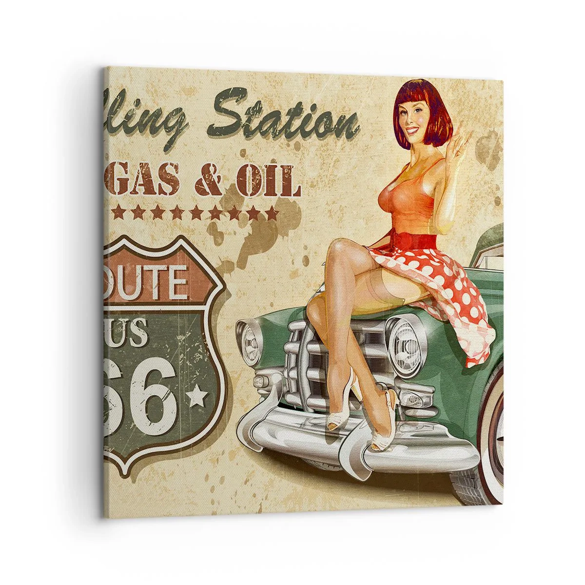 Canvastavla - Bild på duk - Underbara 40-talet - 50x50 cm