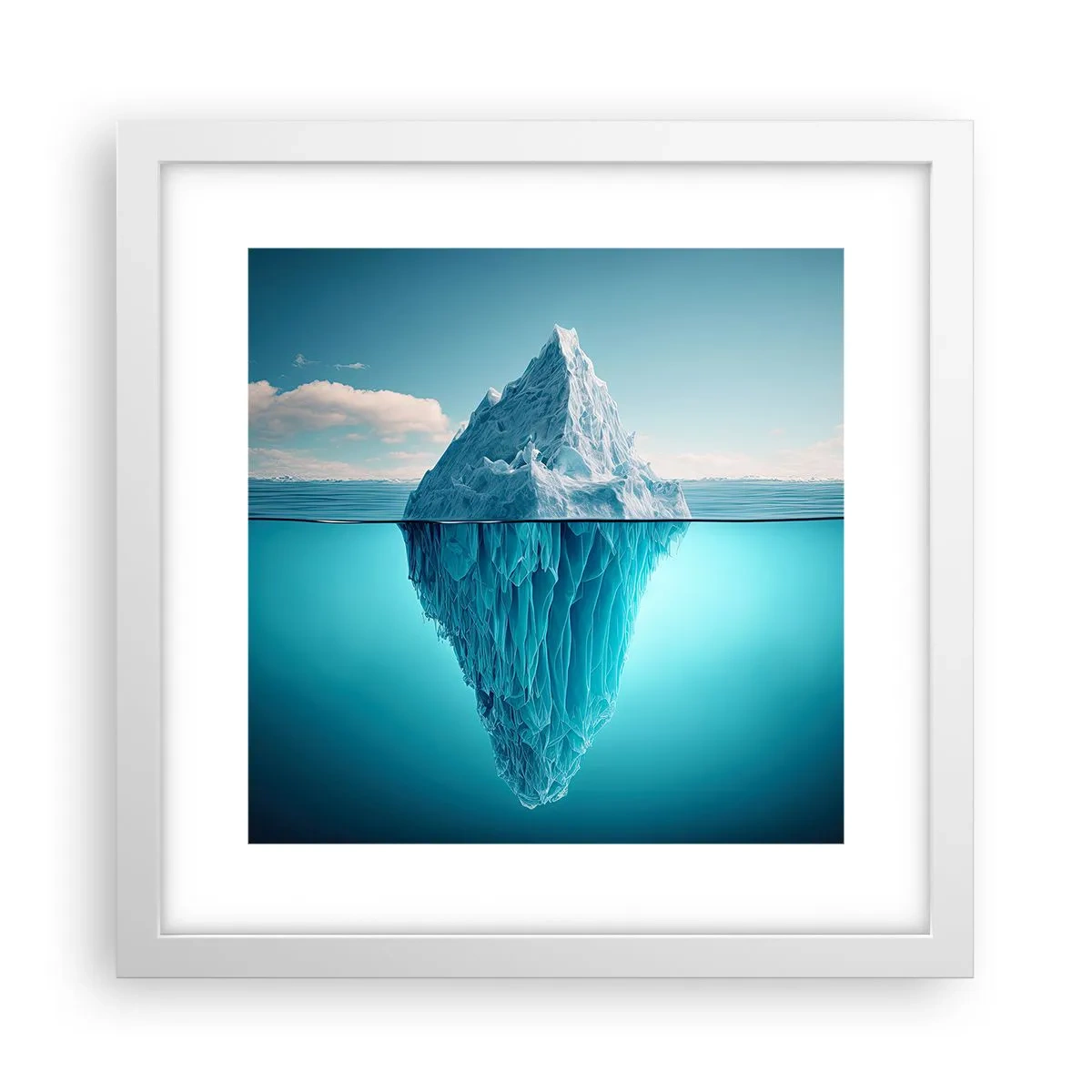 Affisch i vit ram - Isdrottning - 30x30 cm