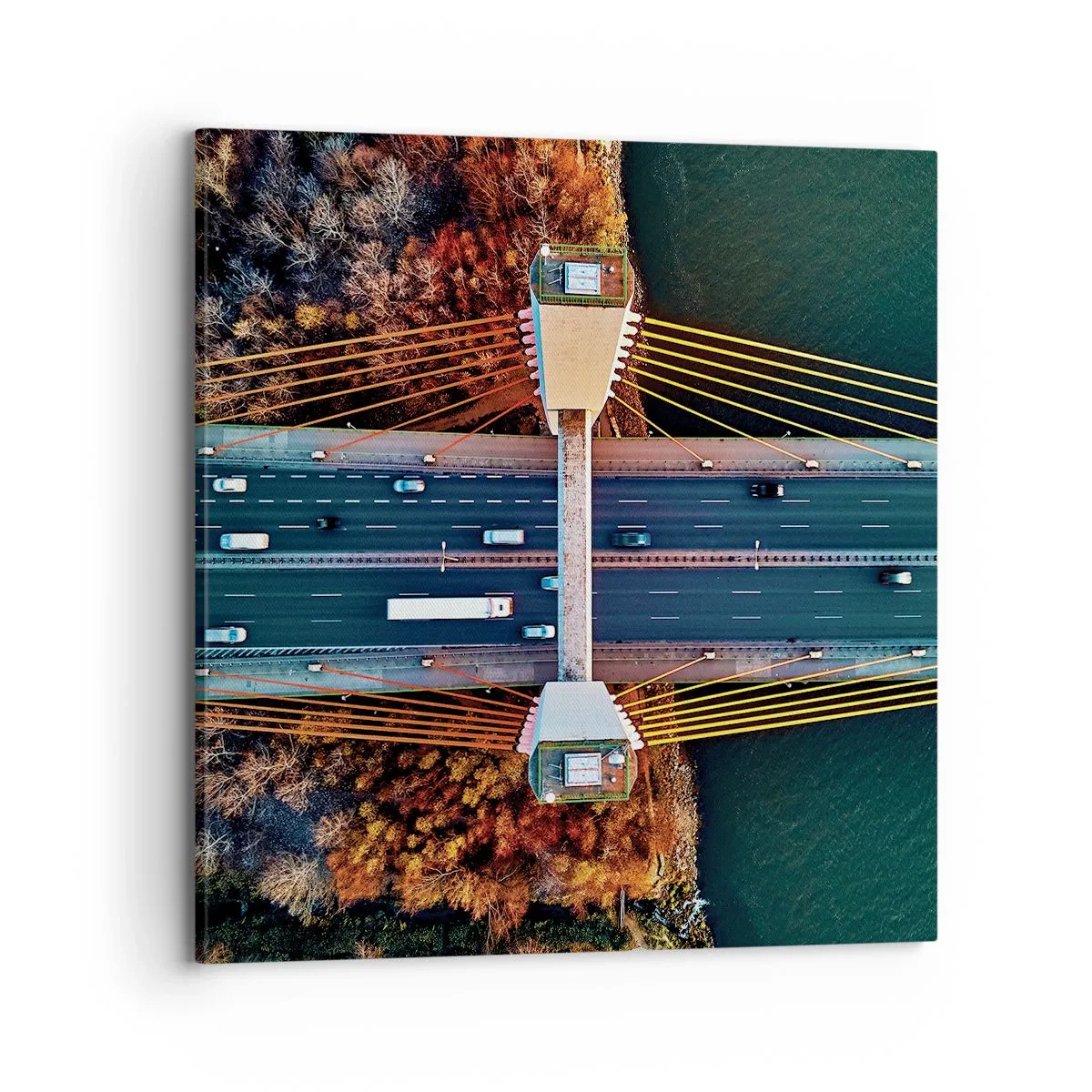 Canvastavla - Bild på duk - Bortom vatten, bortom skog - 70x70 cm