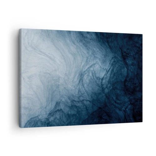 Canvastavla - Bild på duk - En abstrakt komposition i nyanser av blått och marinblått. - 70x50cm - Nå djupt in - Modern väggdekoration för vardagsrum och sovrum ARTTOR