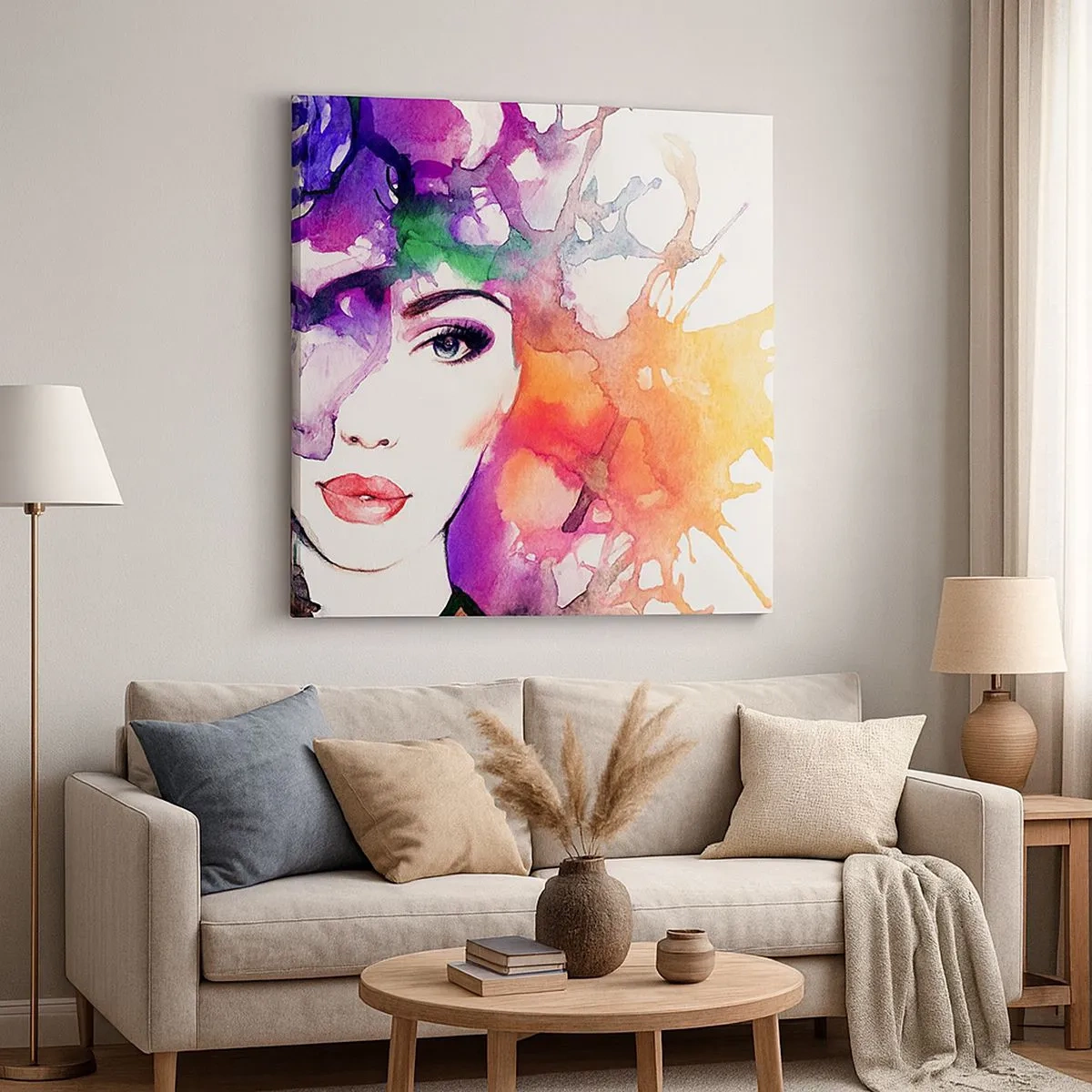 Canvastavla - Bild på duk - Med huvudet i himlen - 30x30 cm