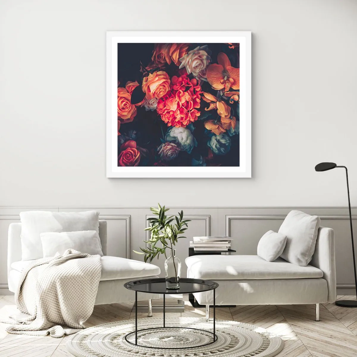 Affisch i vit ram - Som hos de holländska mästarna - 50x50 cm