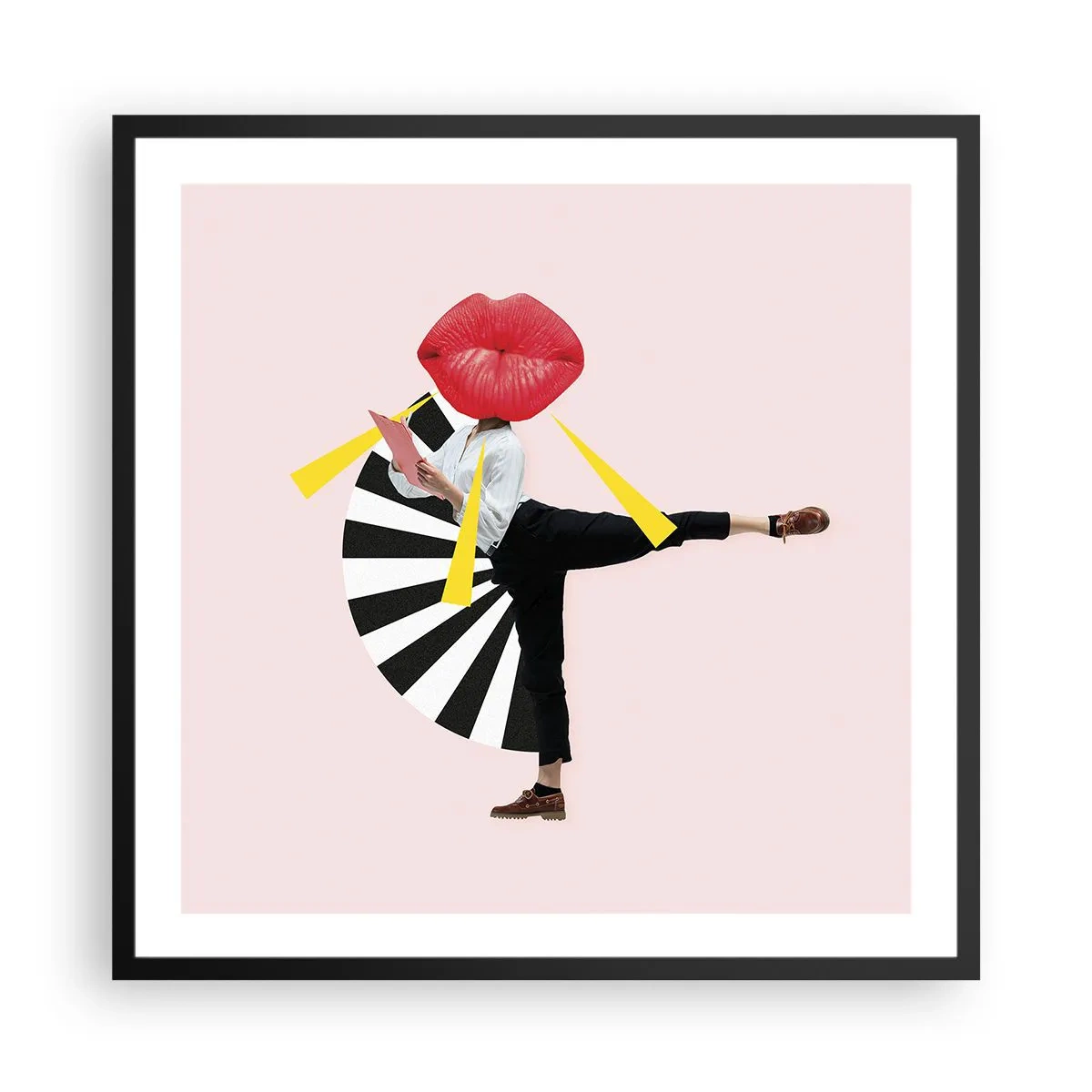 Affisch i svart ram - Surrealistisk pop-art - 60x60 cm