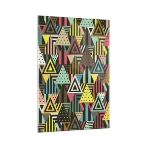 Glastavla - Bild på glas - Trianglar - 80x120 cm