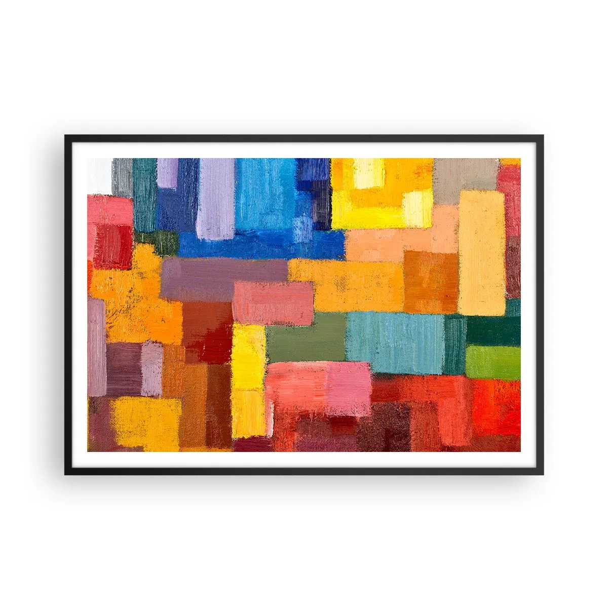Affisch i svart ram - Alla olika, alla färgglada - 100x70 cm