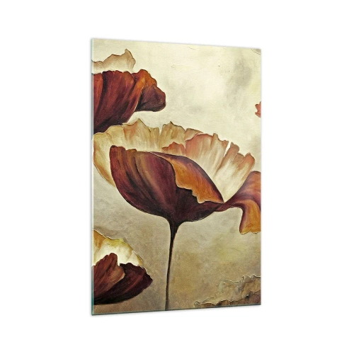 Glastavla - Bild på glas - Ängsblommor - 70x100 cm
