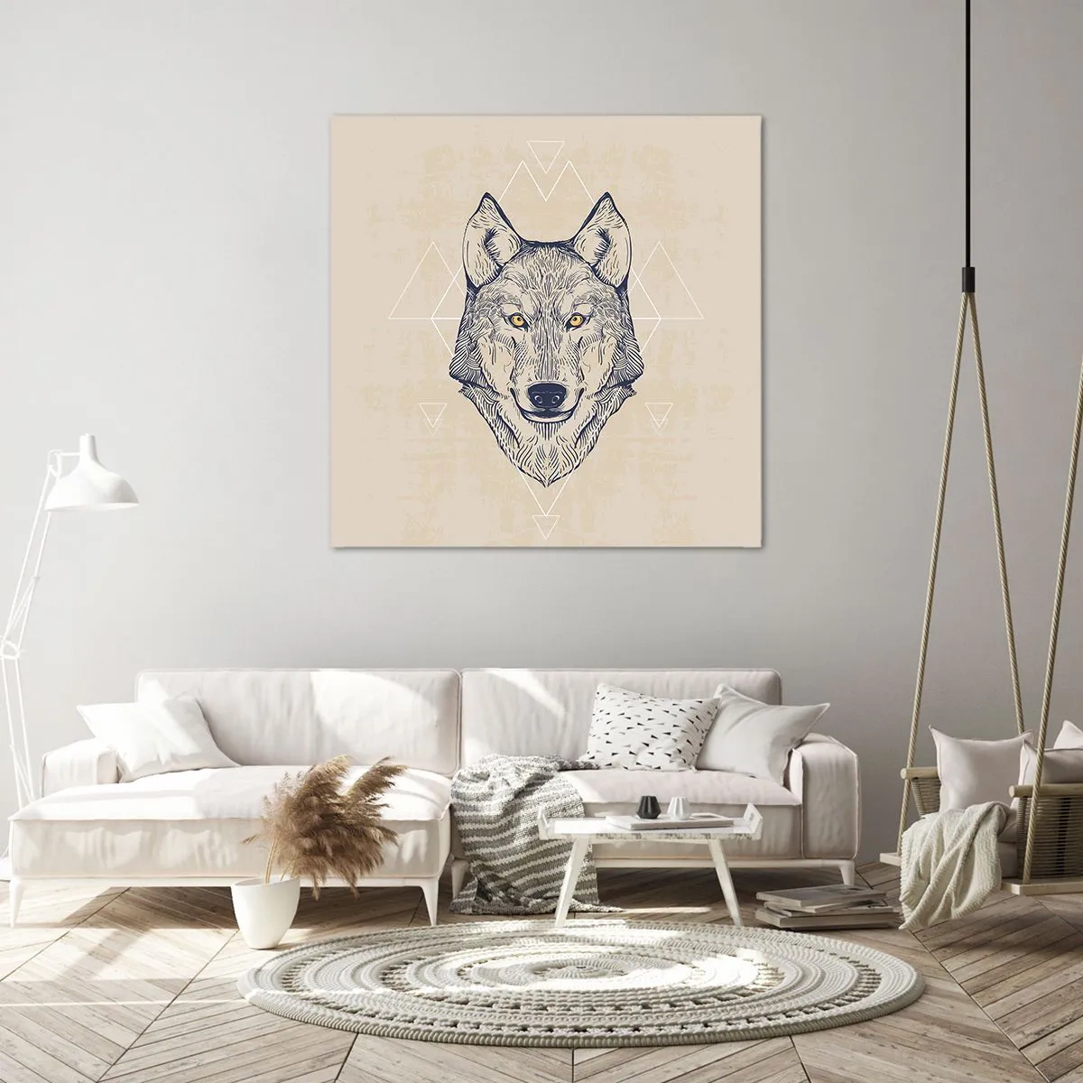 Canvastavla - Bild på duk - Alfa med genomborrande blick - 30x30 cm