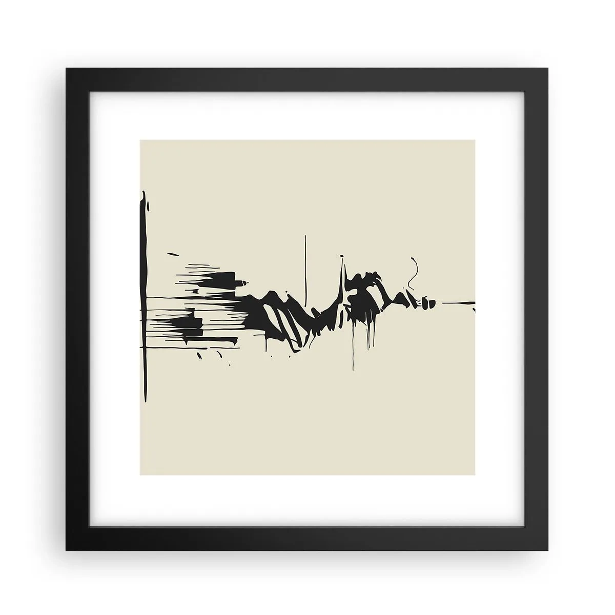 Affisch i svart ram - Skyndsam abstraktion - 30x30 cm