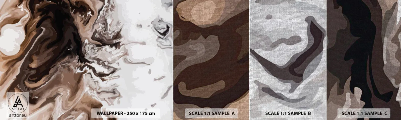 Provbit av fototapet Premium Canvas - Färgabstraktion - Abstraktion, Bit, Modernt mönster - 100x30 cm