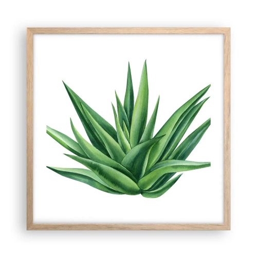 Affisch i ram av ljusek - Grönt - styrka - liv - 50x50 cm