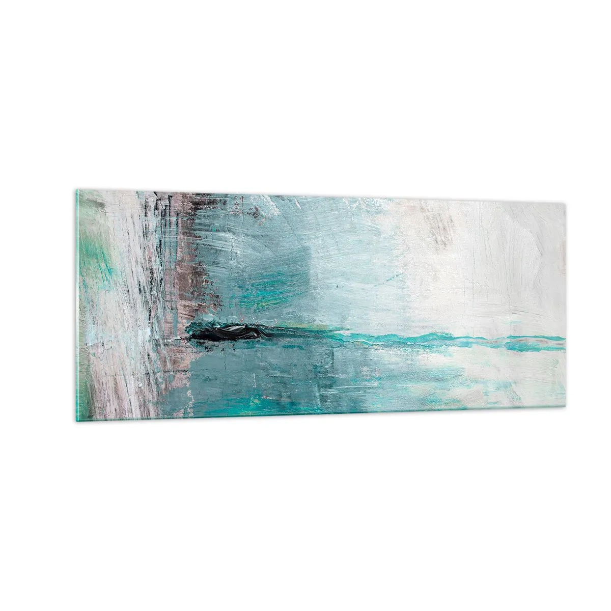 Glastavla - Bild på glas - Horisontellt i blått - 100x40 cm