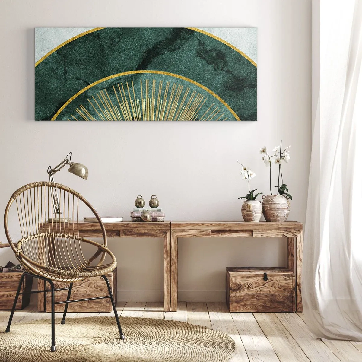 Canvastavla - Bild på duk - Ett annorlunda solsystem - 100x40 cm