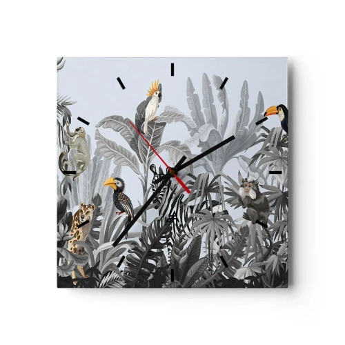 Väggklocka - Klocka på glas - Afrikansk saga - 30x30 cm