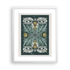 Affisch i vit ram - Som ett folkligt mönster - 40x50 cm