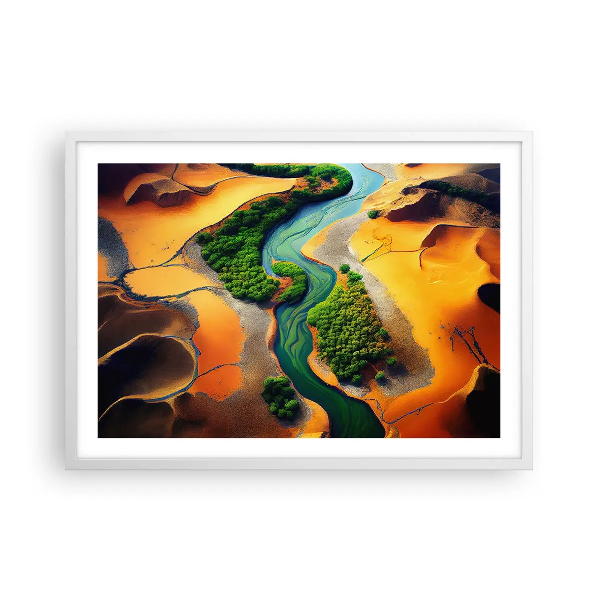 Affisch i vit ram - Livgivande flod - 70x50 cm