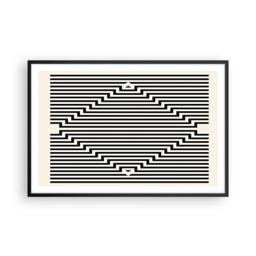 Affisch i svart ram - Geometrisk illusion - 91x61 cm
