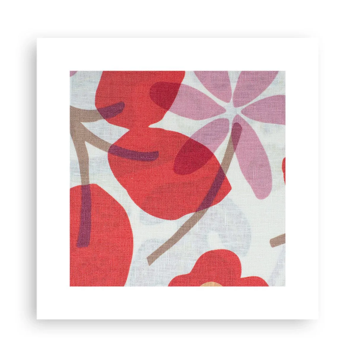 Affisch - Blomsterkomposition i rosa - 30x30 cm