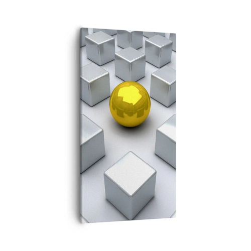 Canvastavla - Bild på duk - Varför jag? Geometrisk komposition - 55x100 cm