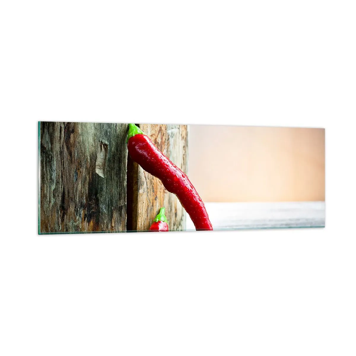 Glastavla - Bild på glas - Red hot chili peppers - 90x30 cm